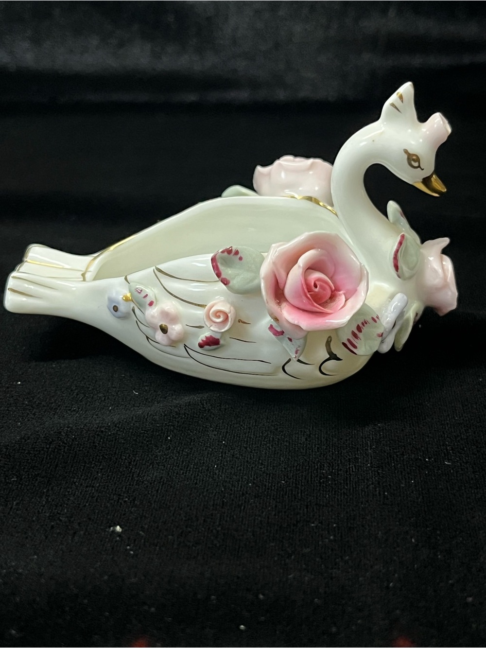 Vintage Lefton China Swan Trinket Dishes - Full Set, Hand-Painted (1950s) - Picture 9 of 15